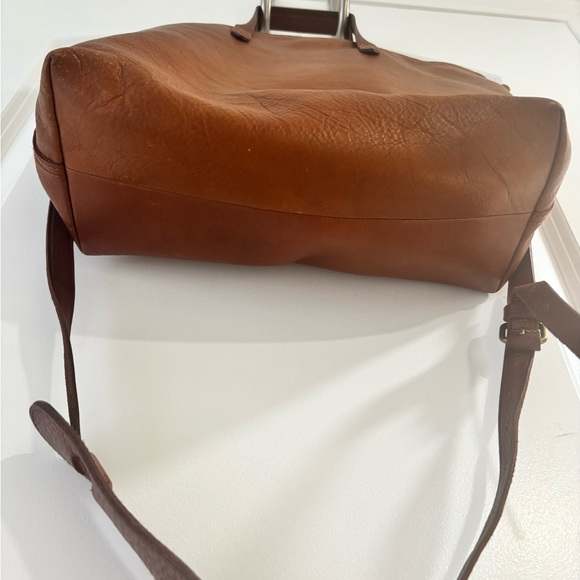Madewell Brown Leather Zip Top Carryall Crossbody Bag - Picture 5 of 14